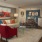 a living room with a couch and a table